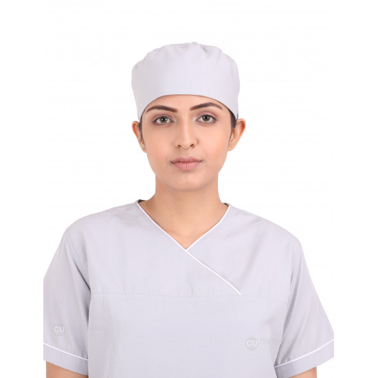 Medlooks Scrub Suit set piping design for Women/Female with Matching Scrub Cap