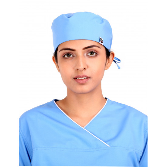 Medlooks Scrub Suit set piping design for Women/Female with Matching Scrub Cap