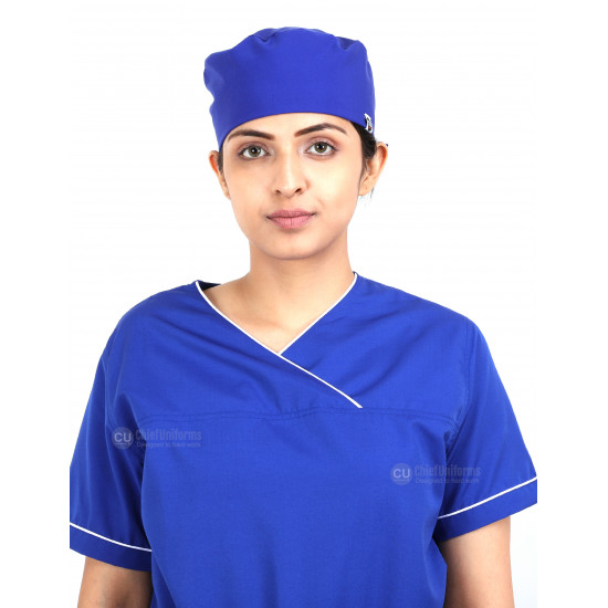 Medlooks Scrub Suit set piping design for Women/Female with Matching Scrub Cap