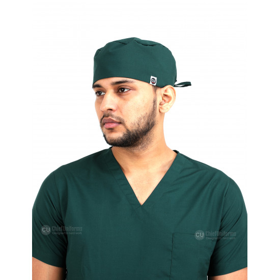 Medlooks Unisex Scrub Suit set V-Neck 3 Pocket Top and Cargo Type Trouser with Matching Scrub Cap