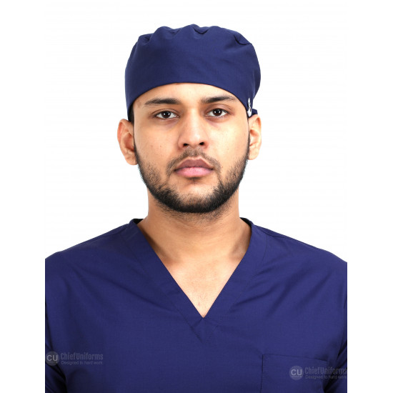 Medlooks Unisex Scrub Suit set V-Neck 3 Pocket Top and Cargo Type Trouser with Matching Scrub Cap