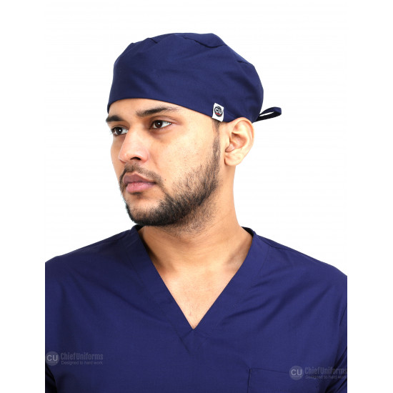 Medlooks Unisex Scrub Suit set V-Neck 3 Pocket Top and Cargo Type Trouser with Matching Scrub Cap