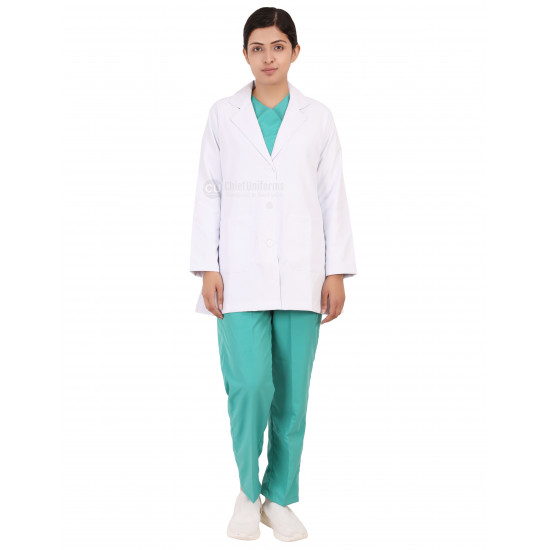 Medlooks Doctor's Apron Lab Coat Full Sleeves for Women/Female
