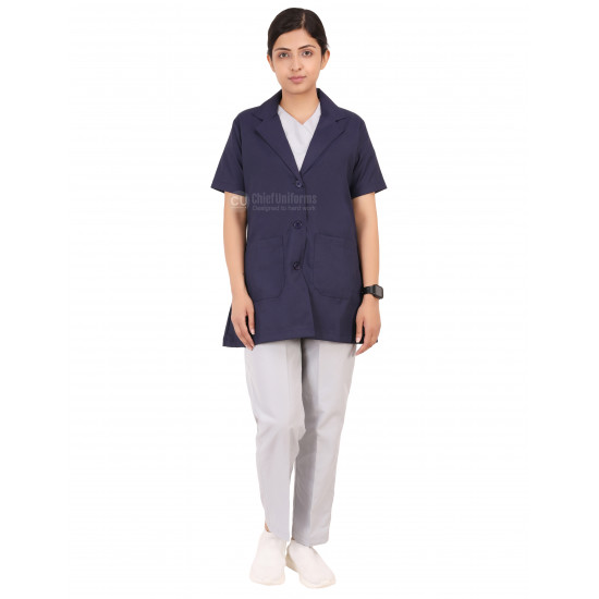 Medlooks Doctor's Apron Lab Coat Half Sleeves for Women/Female