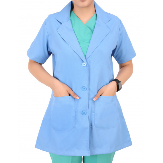 Medlooks Doctor's Apron Lab Coat Half Sleeves for Women/Female