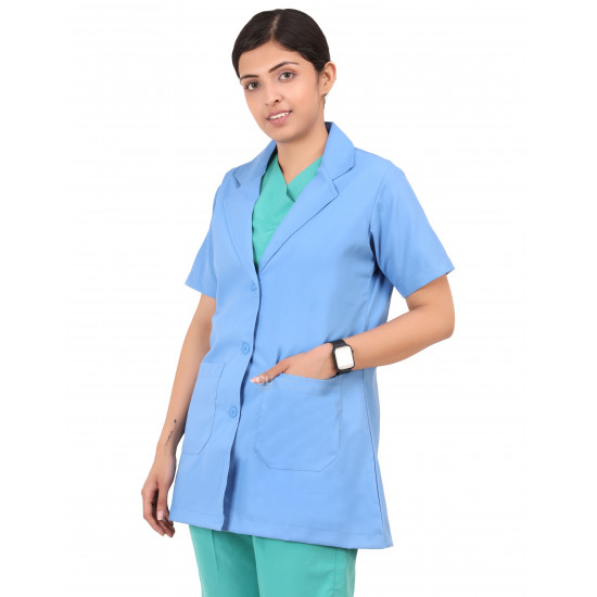 Medlooks Doctor's Apron Lab Coat Half Sleeves for Women/Female