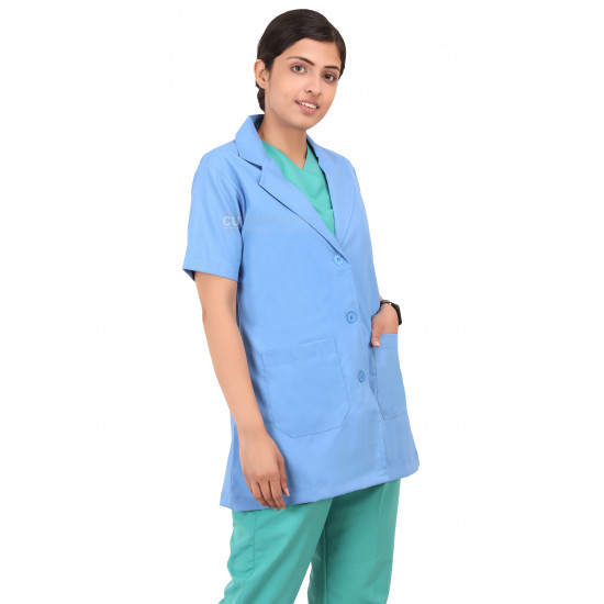 Medlooks Doctor's Apron Lab Coat Half Sleeves for Women/Female