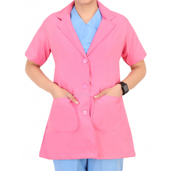 Medlooks Doctor's Apron Lab Coat Half Sleeves for Women/Female