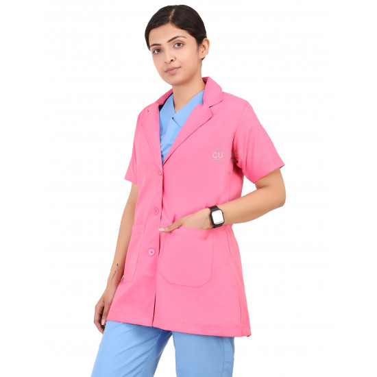 Medlooks Doctor's Apron Lab Coat Half Sleeves for Women/Female