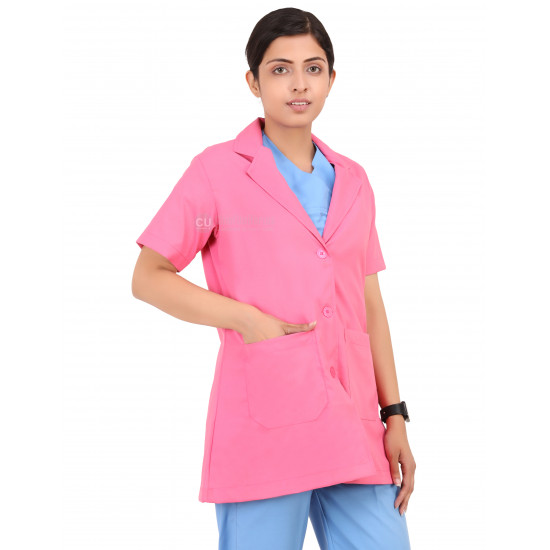 Medlooks Doctor's Apron Lab Coat Half Sleeves for Women/Female