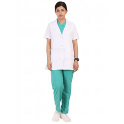 Medlooks Doctor's Apron Lab Coat Half Sleeves for Women/Female