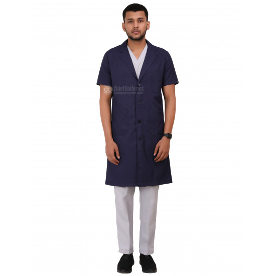 Medlooks Doctor's Apron Lab Coat Half Sleeves Long