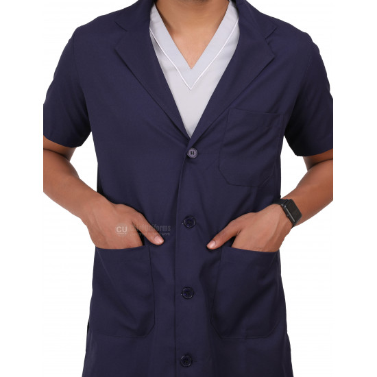 Medlooks Doctor's Apron Lab Coat Half Sleeves Long