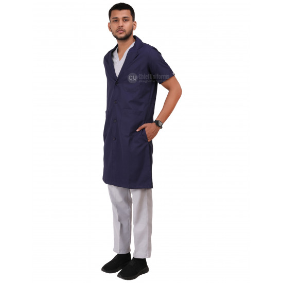 Medlooks Doctor's Apron Lab Coat Half Sleeves Long