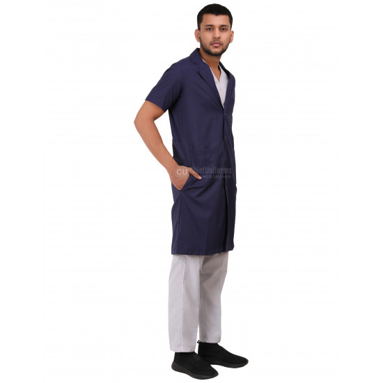 Medlooks Doctor's Apron Lab Coat Half Sleeves Long