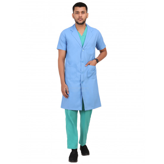 Medlooks Doctor's Apron Lab Coat Half Sleeves Long