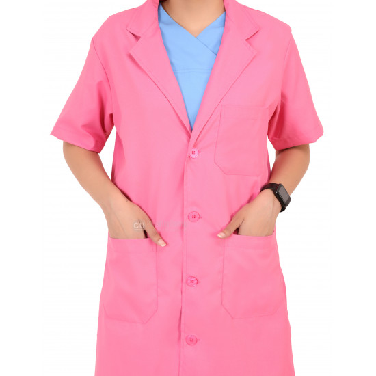 Medlooks Doctor's Apron Lab Coat Half Sleeves Long