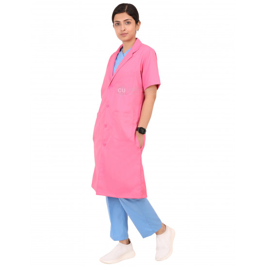 Medlooks Doctor's Apron Lab Coat Half Sleeves Long