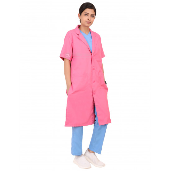 Medlooks Doctor's Apron Lab Coat Half Sleeves Long