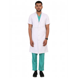 Medlooks Doctor's Apron Lab Coat Half Sleeves Long