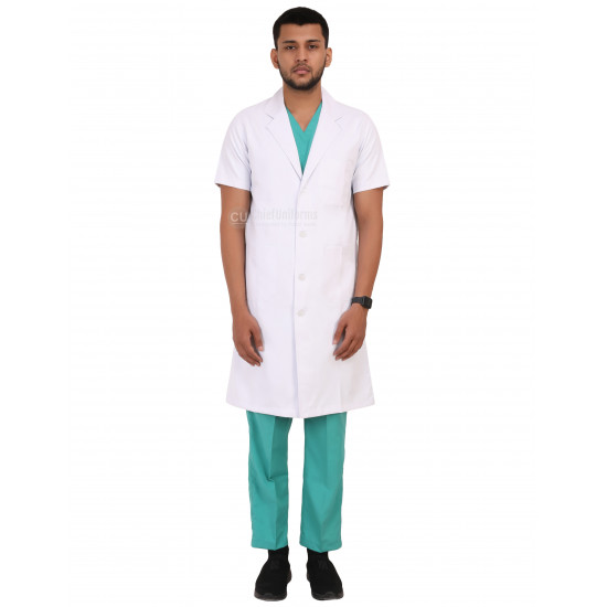 Medlooks Doctor's Apron Lab Coat Half Sleeves Long