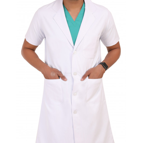Medlooks Doctor's Apron Lab Coat Half Sleeves Long
