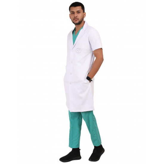Medlooks Doctor's Apron Lab Coat Half Sleeves Long