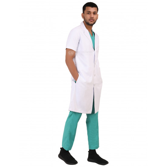 Medlooks Doctor's Apron Lab Coat Half Sleeves Long