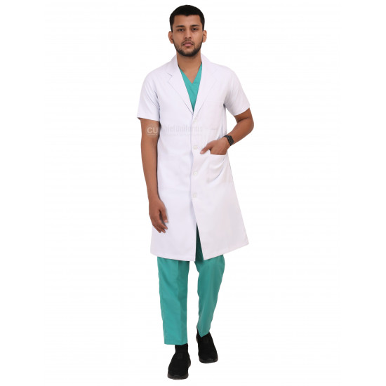 Medlooks Doctor's Apron Lab Coat Half Sleeves Long