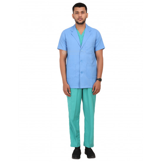 Medlooks Doctor's Apron Lab Coat Half Sleeves