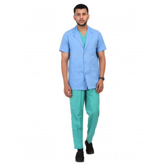 Medlooks Doctor's Apron Lab Coat Half Sleeves