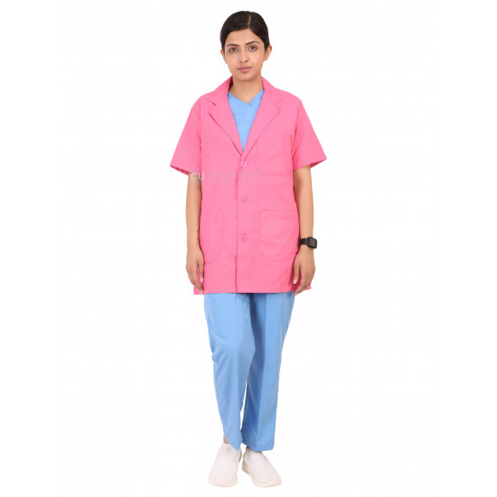 Medlooks Doctor's Apron Lab Coat Half Sleeves