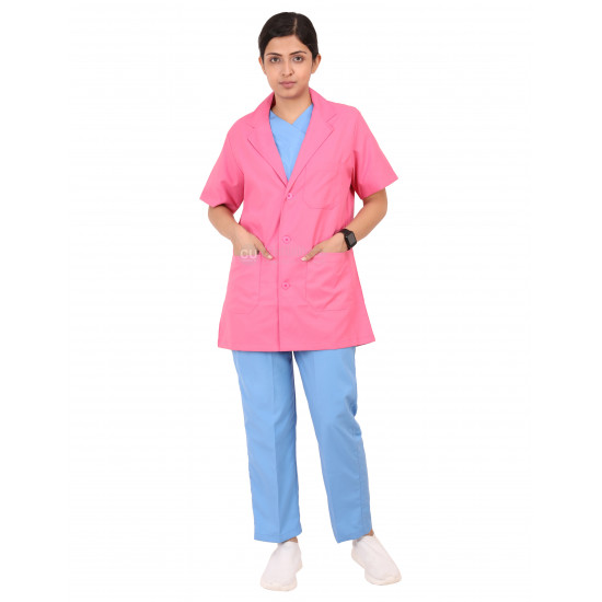 Medlooks Doctor's Apron Lab Coat Half Sleeves