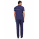 Medlooks Unisex Scrub Suit set piping design V-Neck 3 Pocket Top and Cargo Type Trouser with Matching Scrub Cap