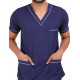 Medlooks Unisex Scrub Suit set piping design V-Neck 3 Pocket Top and Cargo Type Trouser with Matching Scrub Cap