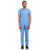 Medlooks Unisex Scrub Suit set piping design V-Neck 3 Pocket Top and Cargo Type Trouser with Matching Scrub Cap