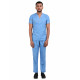 Medlooks Unisex Scrub Suit set piping design V-Neck 3 Pocket Top and Cargo Type Trouser with Matching Scrub Cap
