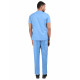 Medlooks Unisex Scrub Suit set piping design V-Neck 3 Pocket Top and Cargo Type Trouser with Matching Scrub Cap