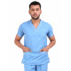 Medlooks Unisex Scrub Suit set piping design V-Neck 3 Pocket Top and Cargo Type Trouser with Matching Scrub Cap