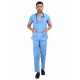 Medlooks Unisex Scrub Suit set with piping V-Neck 3 Pocket Top and Cargo Type Trouser