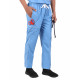 Medlooks Unisex Scrub Suit set piping design V-Neck 3 Pocket Top and Cargo Type Trouser with Matching Scrub Cap