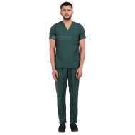 Medlooks Scrub Suit set For Male V-Neck 3 Pocket Top and Cargo Type Trouser
