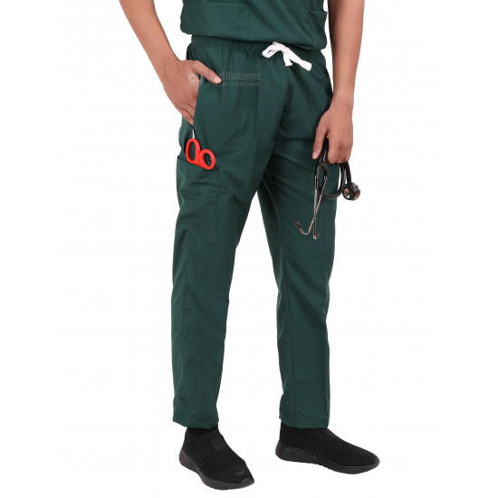 Medlooks Unisex Scrub Suit set V-Neck 3 Pocket Top and Cargo Type Trouser with Matching Scrub Cap