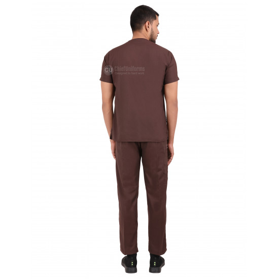 Medlooks Unisex Scrub Suit set V-Neck 3 Pocket Top and Cargo Type Trouser with Matching Scrub Cap