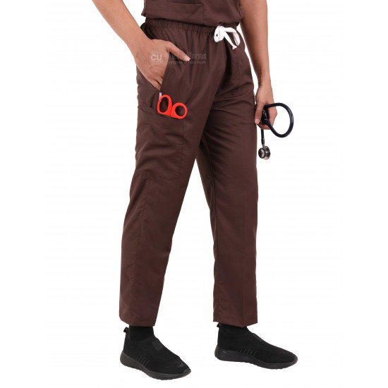 Medlooks Unisex Scrub Suit set V-Neck 3 Pocket Top and Cargo Type Trouser with Matching Scrub Cap