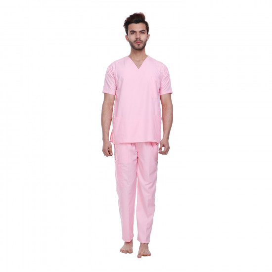 Medlooks Scrub Suit set For Male V-Neck 3 Pocket Top and Cargo Type Trouser