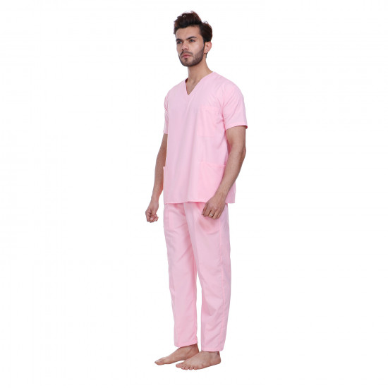 Medlooks Scrub Suit set For Male V-Neck 3 Pocket Top and Cargo Type Trouser