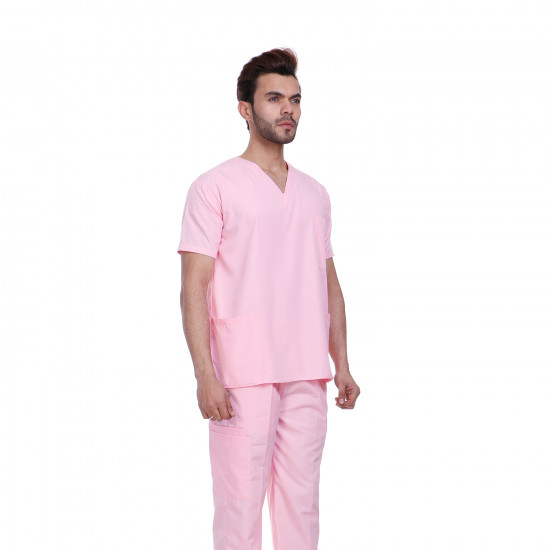 Medlooks Scrub Suit set For Male V-Neck 3 Pocket Top and Cargo Type Trouser