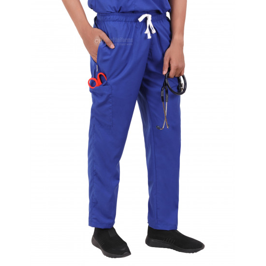 Medlooks Unisex Scrub Suit set V-Neck 3 Pocket Top and Cargo Type Trouser with Matching Scrub Cap