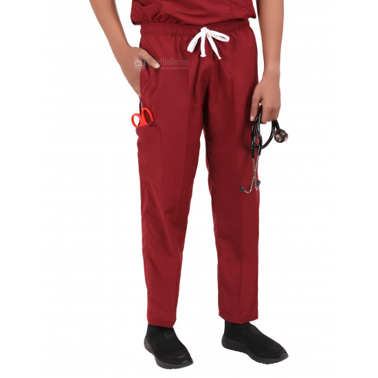 Medlooks Unisex Scrub Suit set V-Neck 3 Pocket Top and Cargo Type Trouser with Matching Scrub Cap
